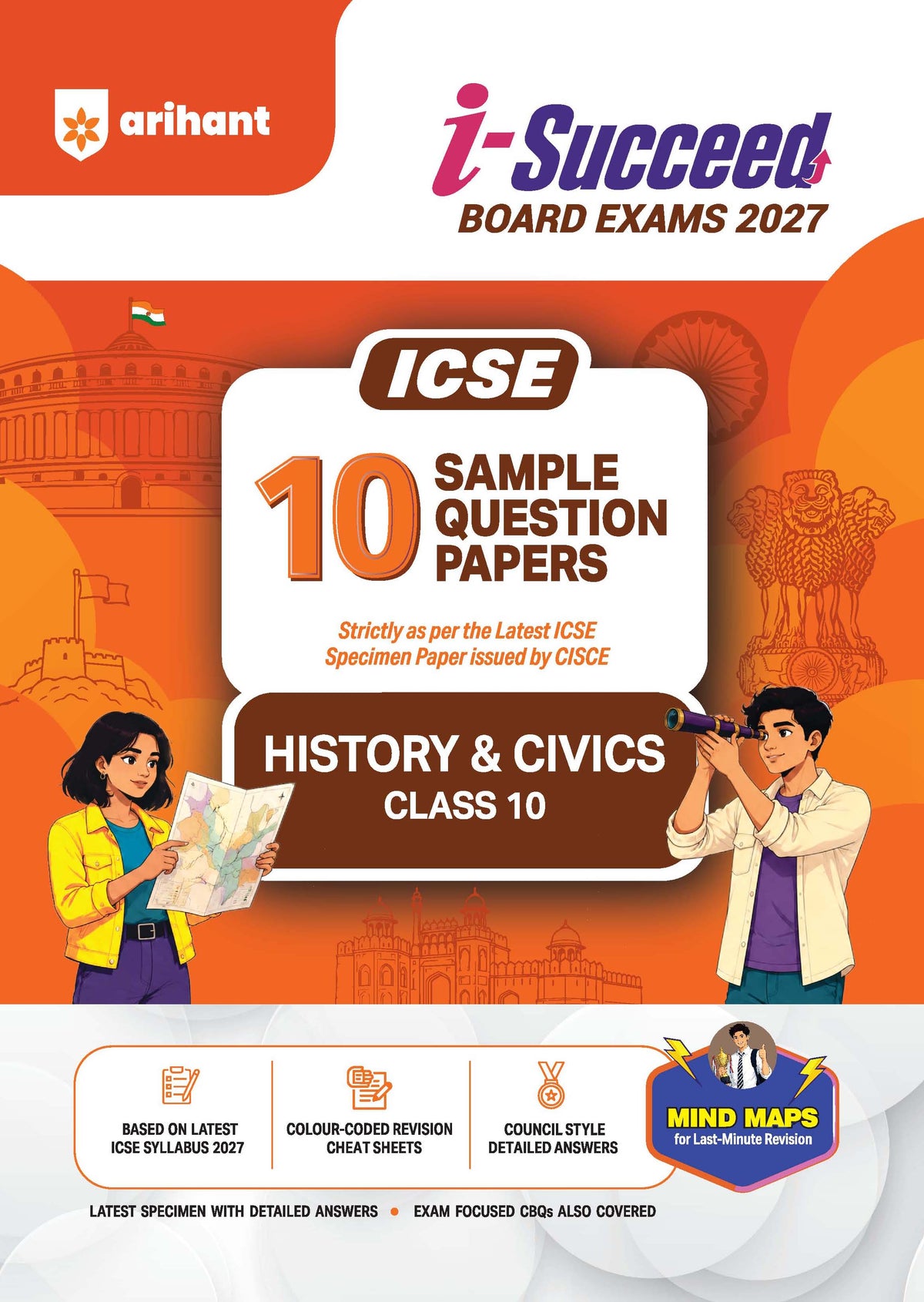 Arihant i-Succeed Board Exams 2027 ICSE 10 Sample Question Papers History & Civics Class 10