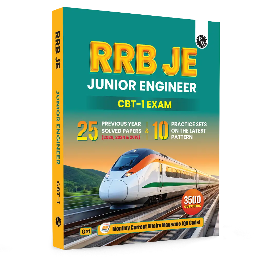 RRB JE (Junior Engineer) CBT-1 PYQ Book For 2026-27 Exams | 25 Previous Year Solved Papers (2026, 2024 & 2019) with 10 Practice Sets on Latest Pattern English Medium
By PW