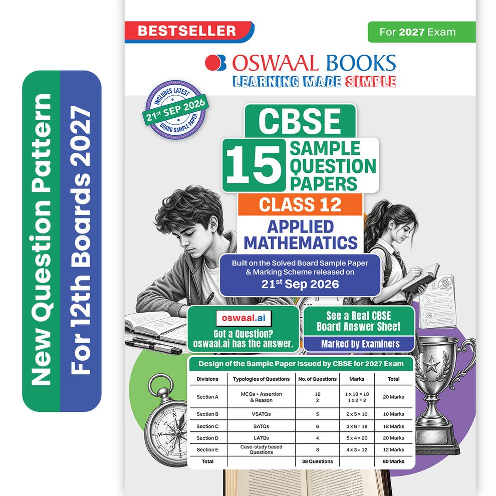 Oswaal CBSE 15 Sample Question Papers Class 12 Applied Mathematics (For 2027 Exam)