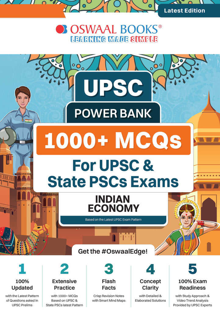 UPSC Power Bank | 1000+ MCQs for UPSC & State PSCs Exams | Indian Economy | Latest Edition| Oswaal