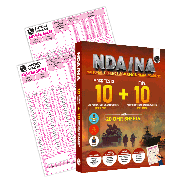 UPSC NDA/NA National Defence Academy & Naval Academy 10 Previous Year Solved Papers (PYQs) 2019-2025 & 10 Mock Tests with 20 OMR Sheets For NDA Exams 2025-2026
By PW