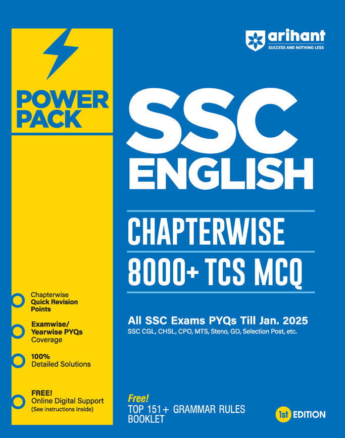 Power Pack SSC English Chapterwise 8000 + TCS MCQ | First Edition | Arihant