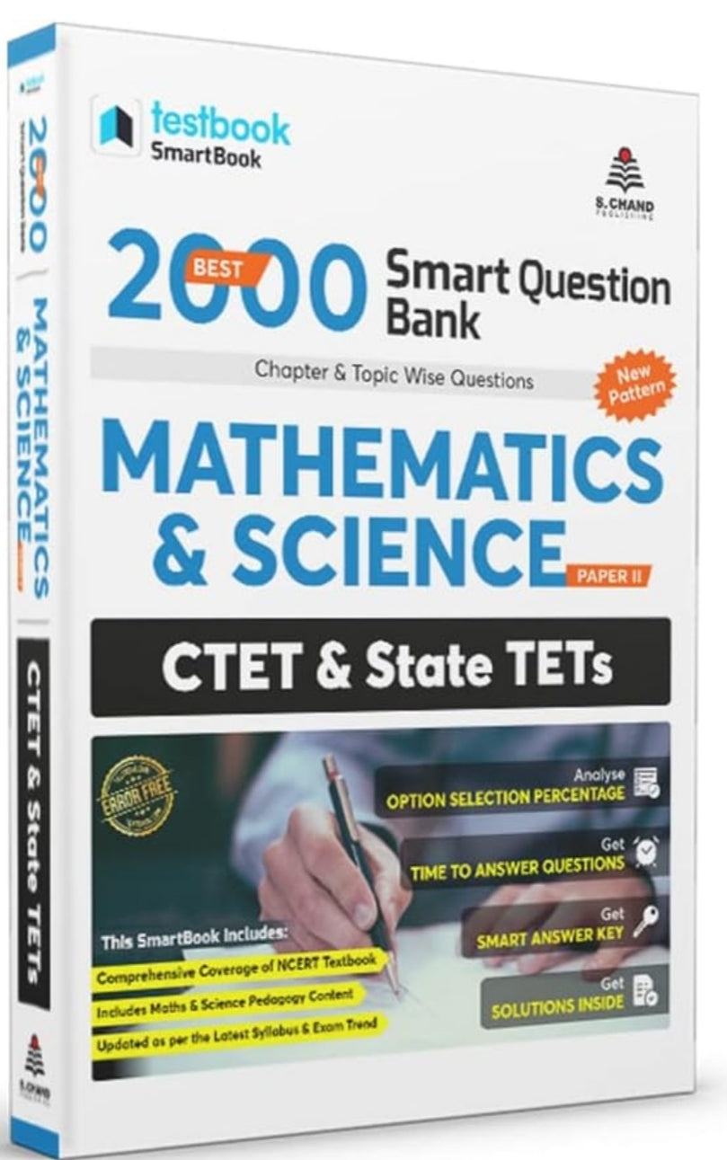 Best 2000 Smart Question Bank Mathematics & Science Paper II CTET & State TETs (Testbook)