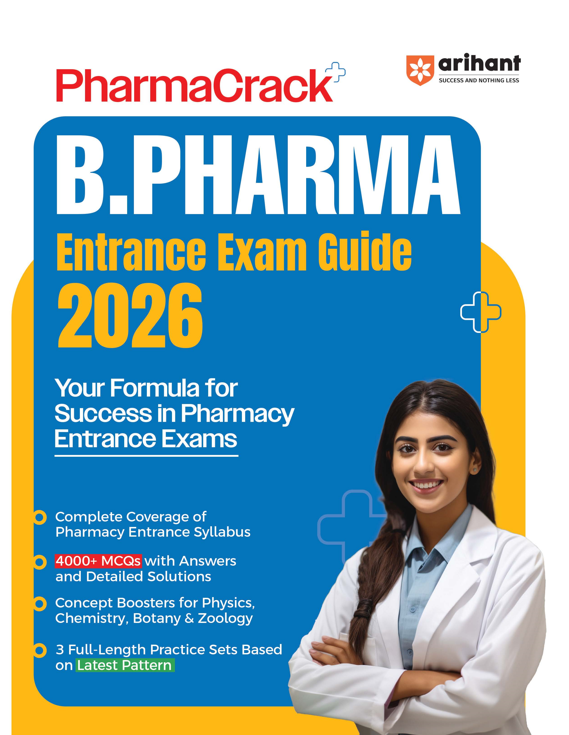 PharmaCrack B.Pharm Entrance Exam 2026 | Study Guide| Complete Coverage of Syllabus with 4000+ MCQs with Solutions & 3 Practice Sets
