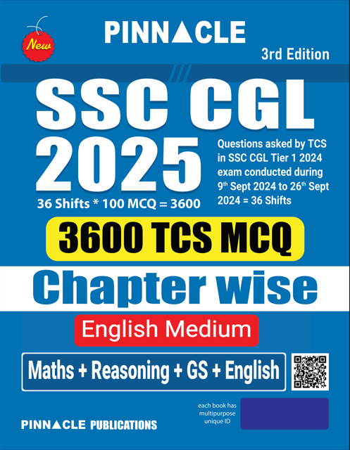 SSC CGL 2025 3600 TCS MCQ Chapter wise 3rd edition English medium| PINNACLE