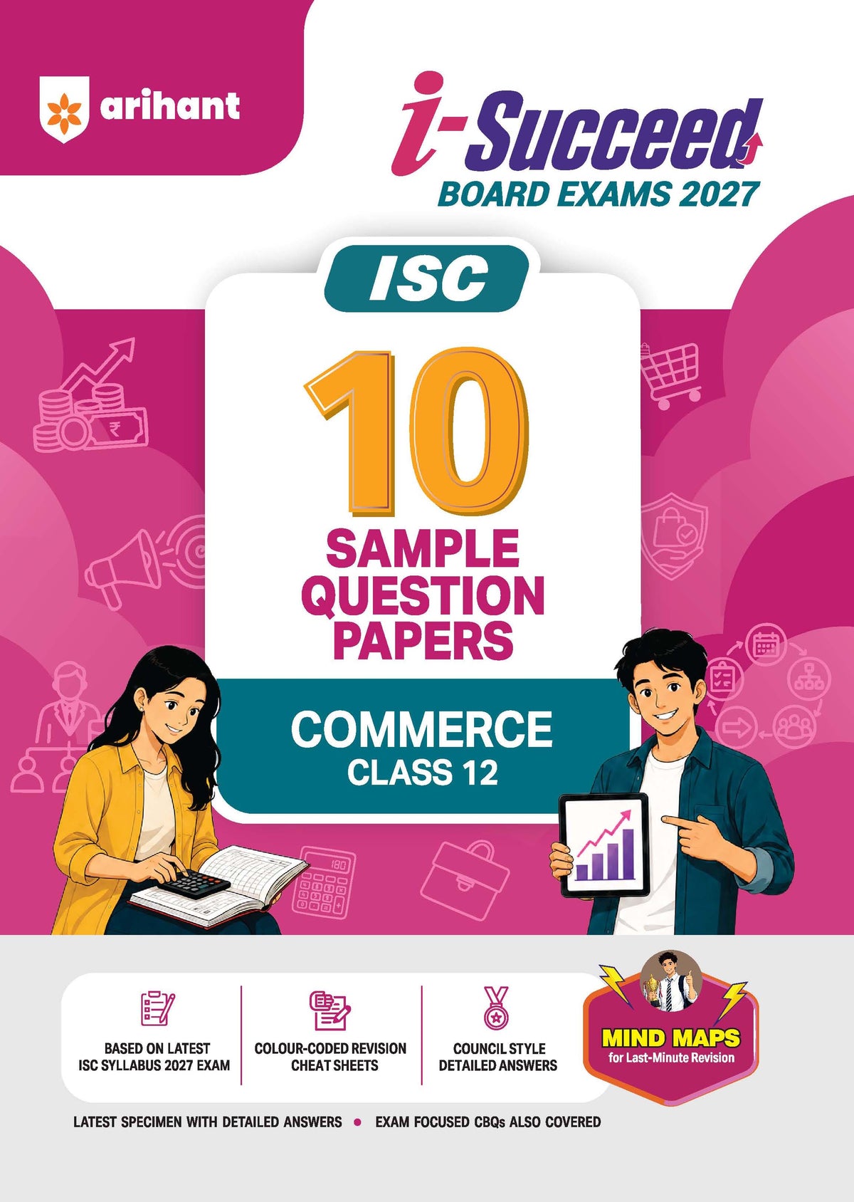 Arihant i-Succeed Board Exams 2027 ISC 10 Sample Question Papers Commerce Class 12