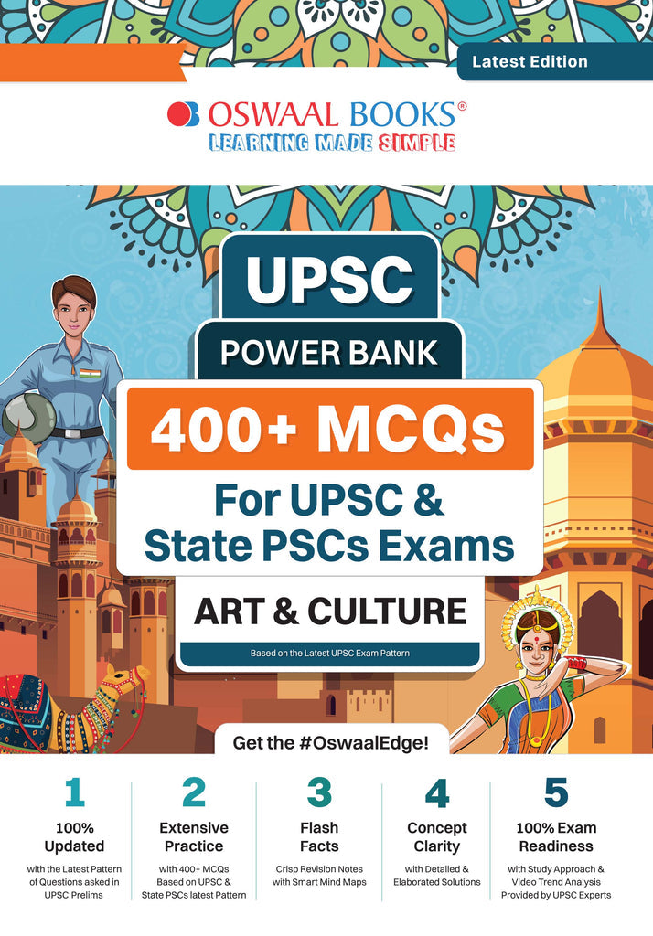 UPSC Power Bank | 400+ MCQs for UPSC and State PSCs Exams | Art & Culture | Latest Edition| Oswaal