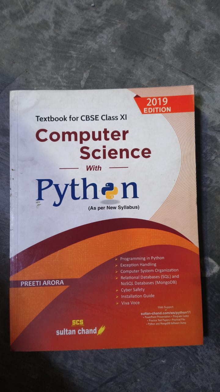 Computer Science With Python - CBSE Class XI