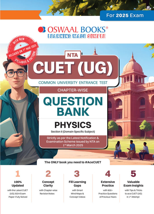 NTA CUET (UG) Chapterwise Question Bank Physics (For 2025 Exam)|Oswaal