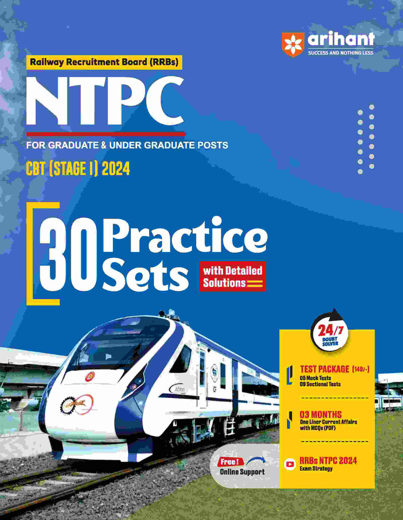 RRBs NTPC CBT Exam 2024 (Stage I) | 30 Practice Sets | English Medium| Arihant