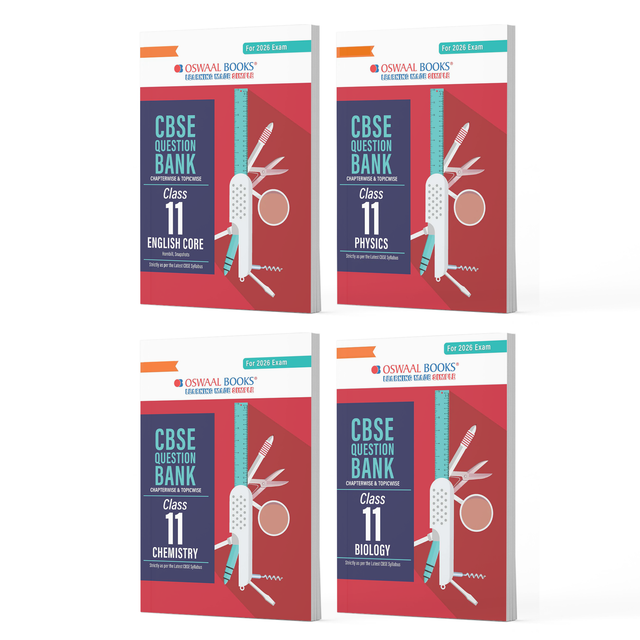 CBSE Question Bank Class 11 Set of 4 Books | English Core|| Physics | Chemistry| Biology Chapterwise & Topicwise Solved Papers| For 2026 Exams| Oswaal