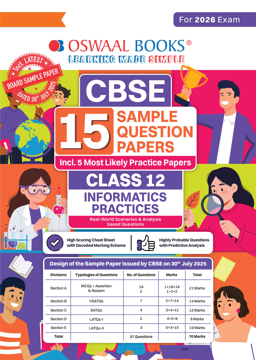 CBSE 15 Sample Question Papers Class 12 Informatics Practices for 2026 Board Exam (As per CBSE Sample Question Paper issued on 30 July 2025), recommended by 2025 CBSE Toppers with Chapter wise Highly Probable Questions । Oswaal।