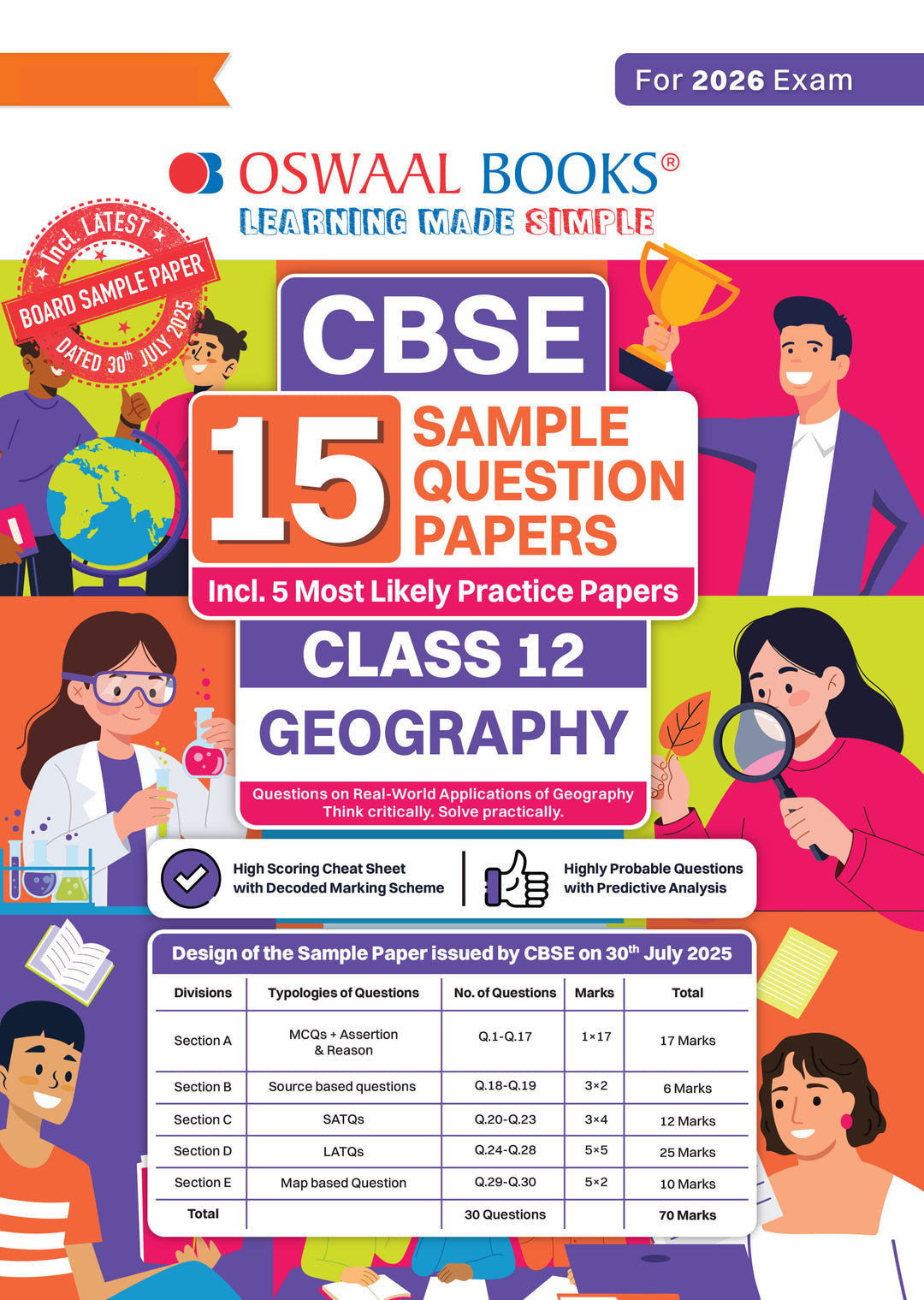 CBSE 15 Sample Question Papers Class 12 Geography for 2026 Board Exam (As per CBSE Sample Question Paper issued on 30 July 2025), recommended by 2025 CBSE Toppers with Chapter wise Highly Probable Questions। Oswaal।