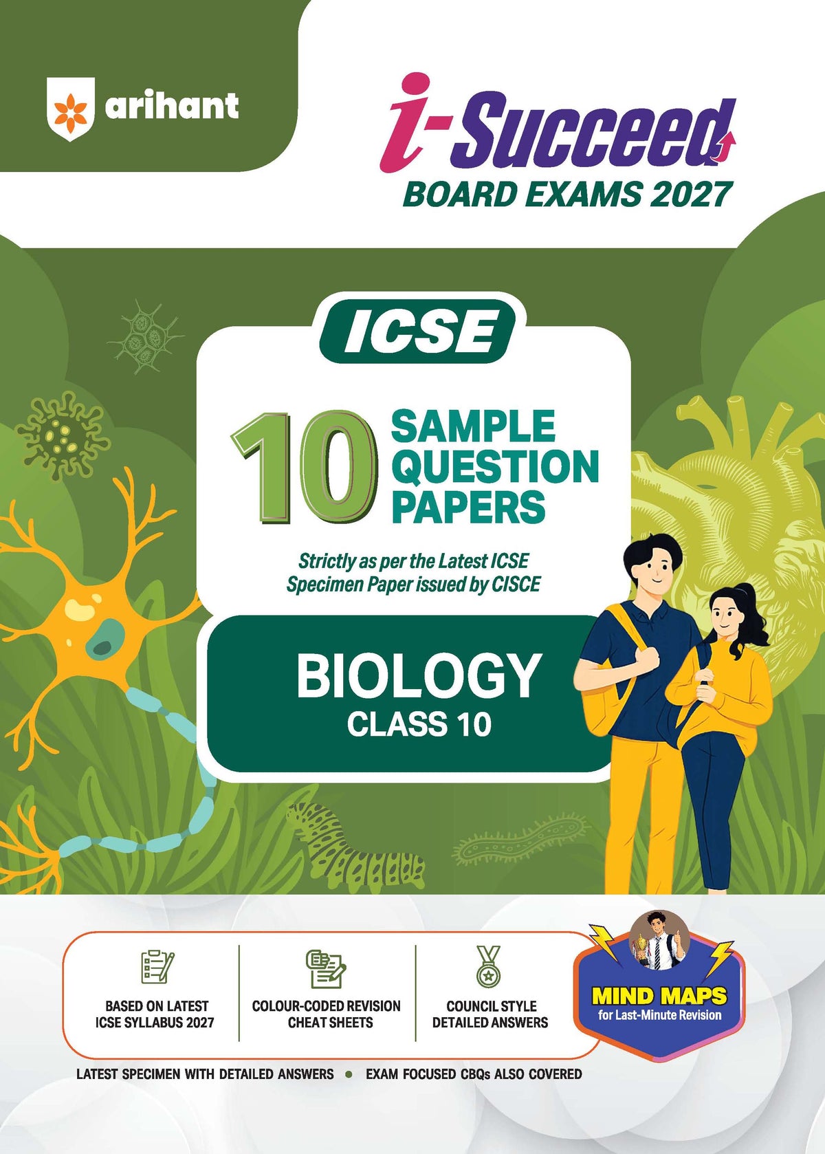 Arihant i-Succeed Board Exams 2027 ICSE 10 Sample Question Papers Biology Class 10