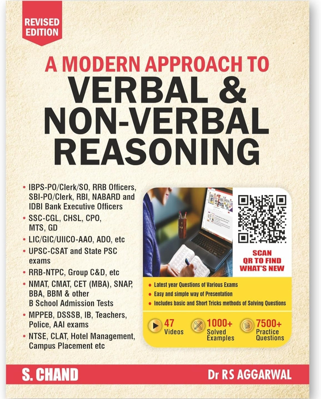 A Modern Approach to Verbal & Non-Verbal Reasoning (Revised Edition 2025) | 47 Videos | 1000+ Solved Examples | 7500+ Practice Questions | SSC CGL CHSL, IBPS, Bank SBI PO Clerk, Railway CAT, MAT, Police, UPSC Exam Book by- S. Chand