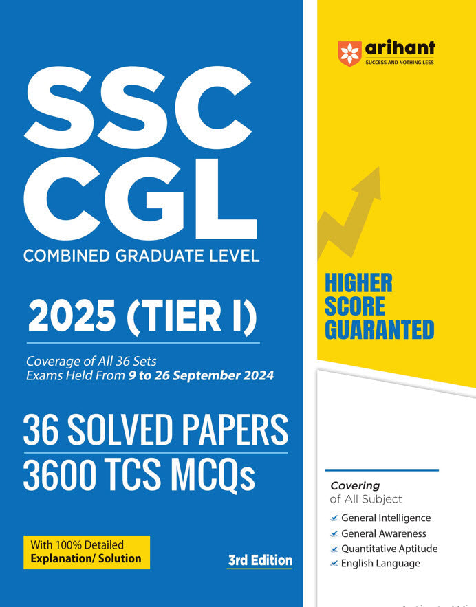 SSC CGL (TIER l) Exam 2025| 36 Solved Papers, 3600 TCS MCQ | 3rd Edition | English Medium