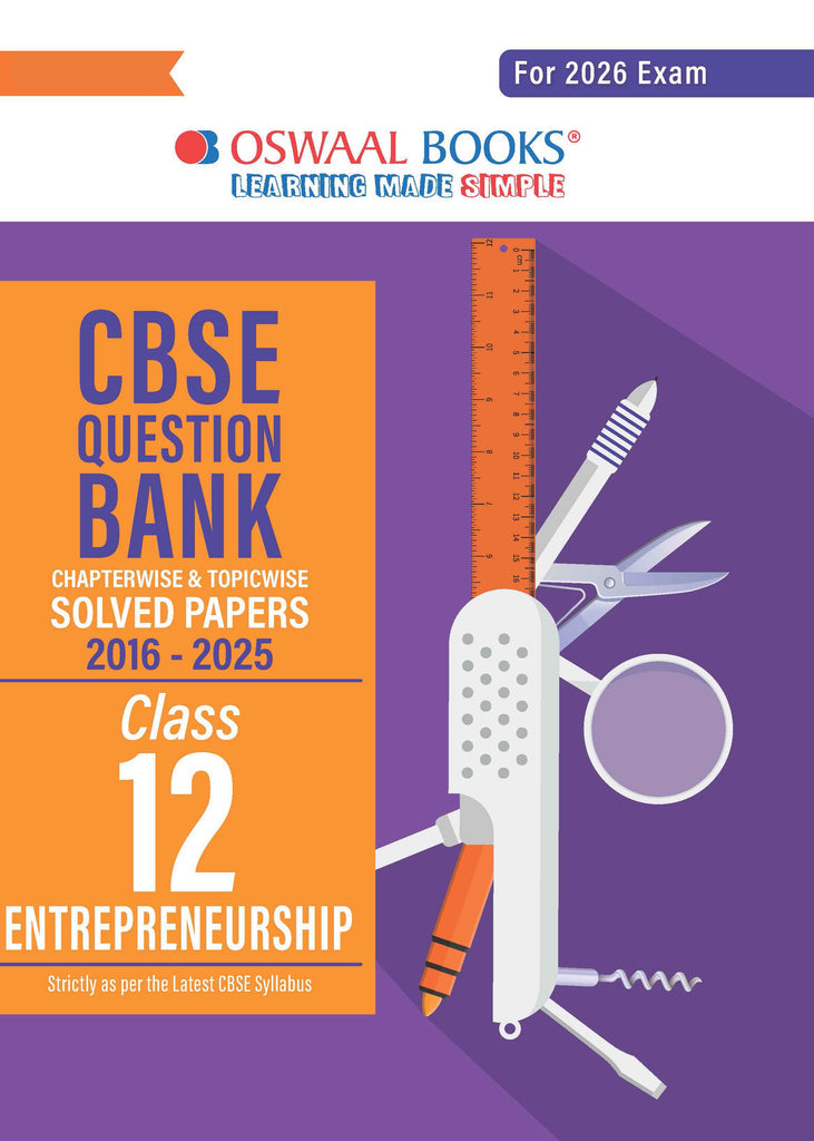 CBSE Question Bank Class 12 Entrepreneurship h, Chapterwise And Topicwise Solved Papers For Board Exams 2026| Oswaal