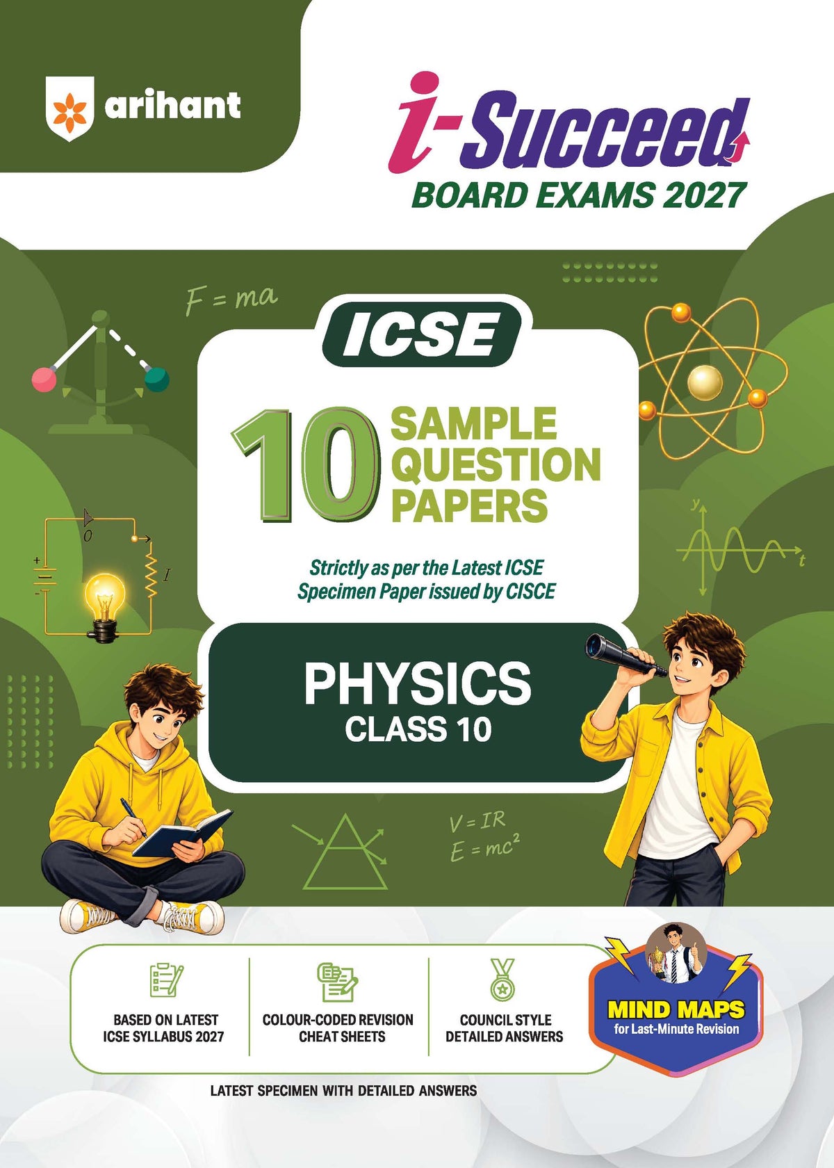Arihant i-Succeed Board Exams 2027 ICSE 10 Sample Question Papers Physics Class 10