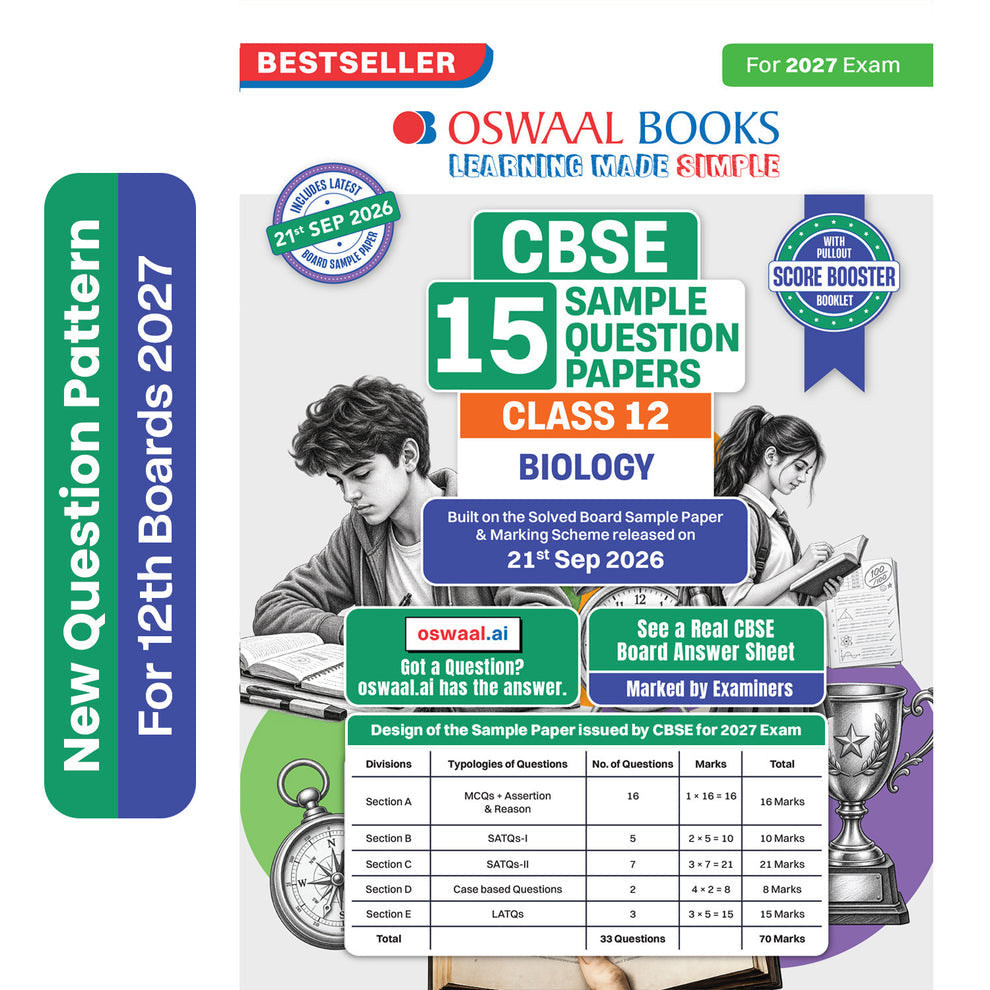 Oswaal CBSE 15 Sample Question Papers Class 12 Biology (For 2027 Exam)