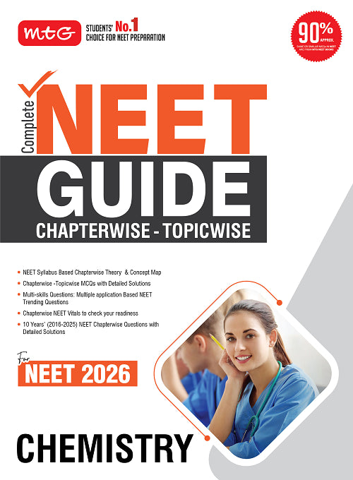 Complete NEET Guide Chemistry Book For 2026 Exam | 10 Years Chapterwise Questions (PYQs) with Detailed Solutions