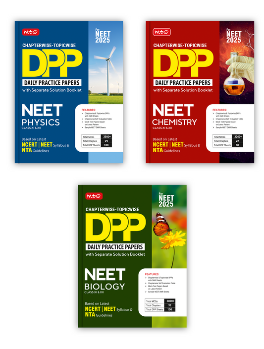 Chapterwise Topicwise DPP NEET Physics, Chemistry and Biology Combo (Daily Practice Papers) With Solution Booklet