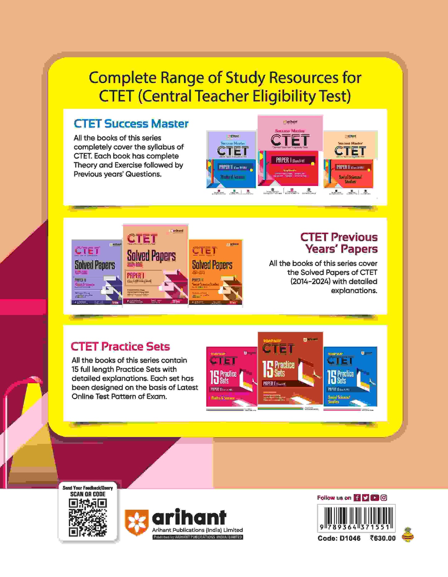 CTET Class I-V (Primary Level) - (Paper - 1 | Solved Papers 2024-2014 ) | English Medium