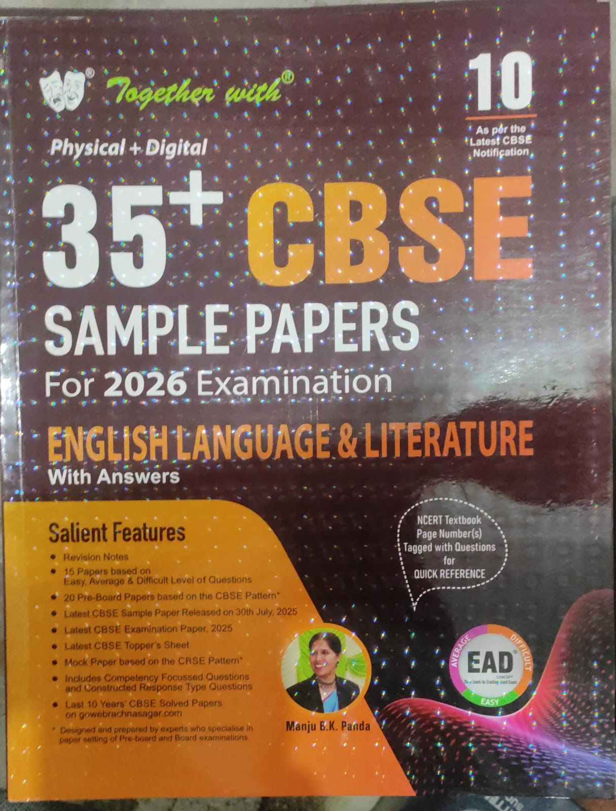 Together with 35+ CBSE Sample Papers Class 10 English language and literature for 2026 Board Exam | EAD Series in Physical + Digital Edition Includes Solved & Unsolved Papers with CBQs & Topper’s Answer Sheet