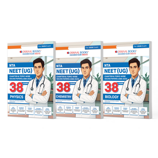 NEET (UG) 38 Years' Chapter-Wise & Topic-Wise Solved Papers | Physics, Chemistry & Biology (1988-2025) | Set of 3 Books | For 2026 Exam | New Edition| Oswaal