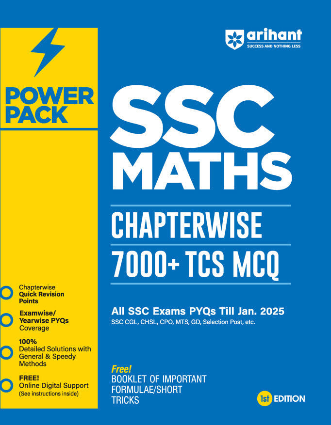 Power Pack SSC Maths Chapterwise 7000 + TCS MCQ | First Edition | English Medium| Arihant