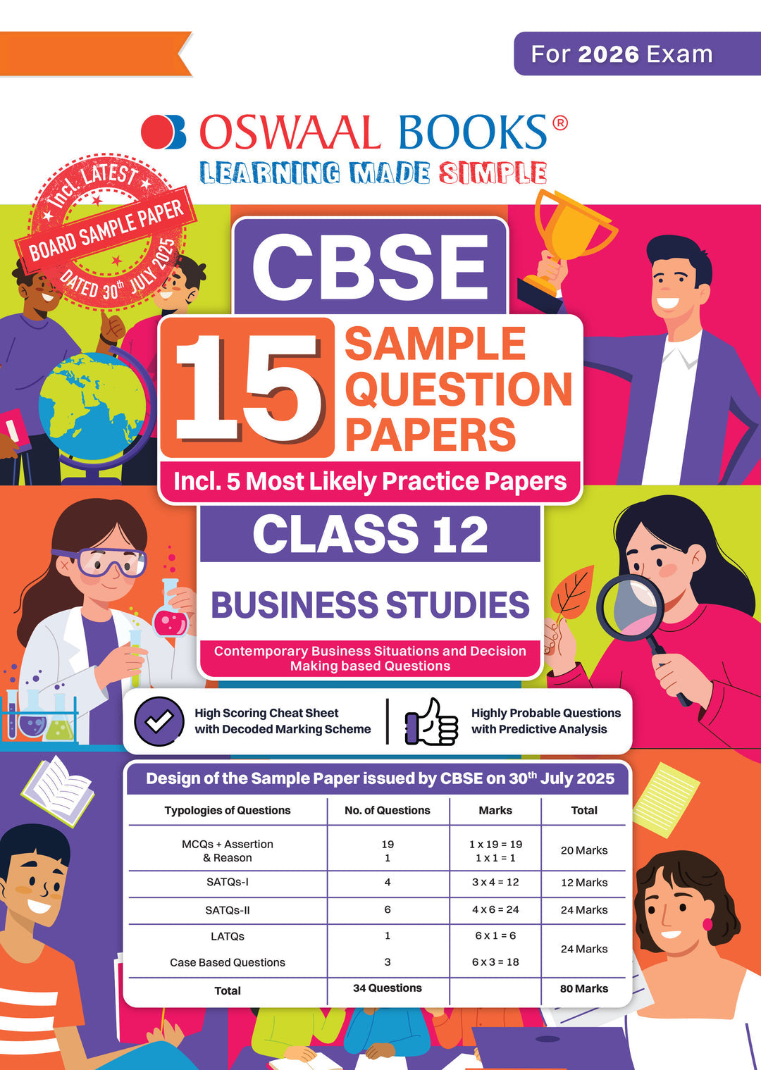 CBSE 15 Sample Question Papers Class 12 Business Studies for 2026 Board Exam (As per CBSE Sample Question Paper issued on 30 July 2025), recommended by 2025 CBSE Toppers with Chapter wise Highly Probable Questions। Oswaal।