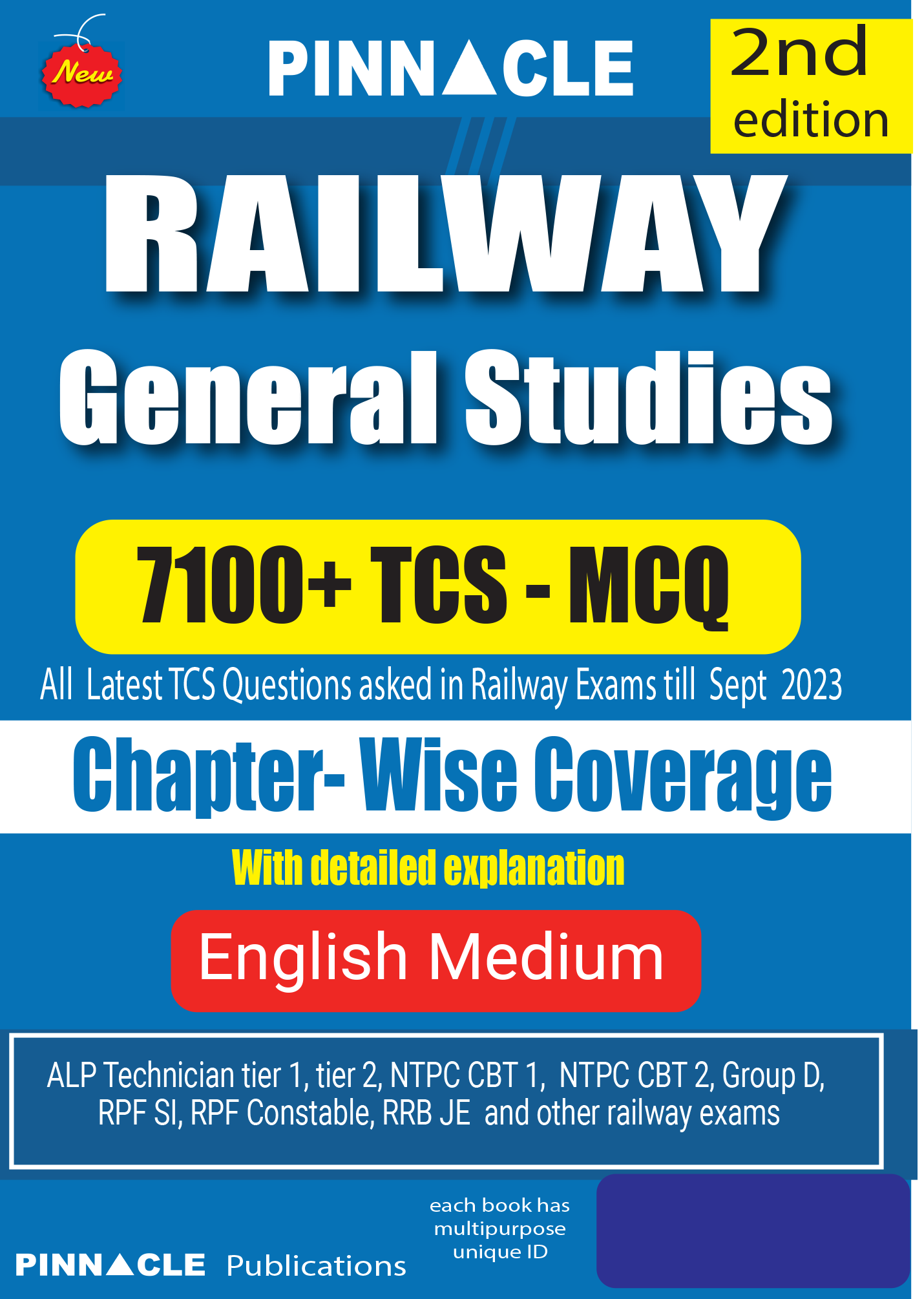Railway General Studies 7100 TCS MCQ chapter-wise coverage 2nd Edition english medium| PINNACLE