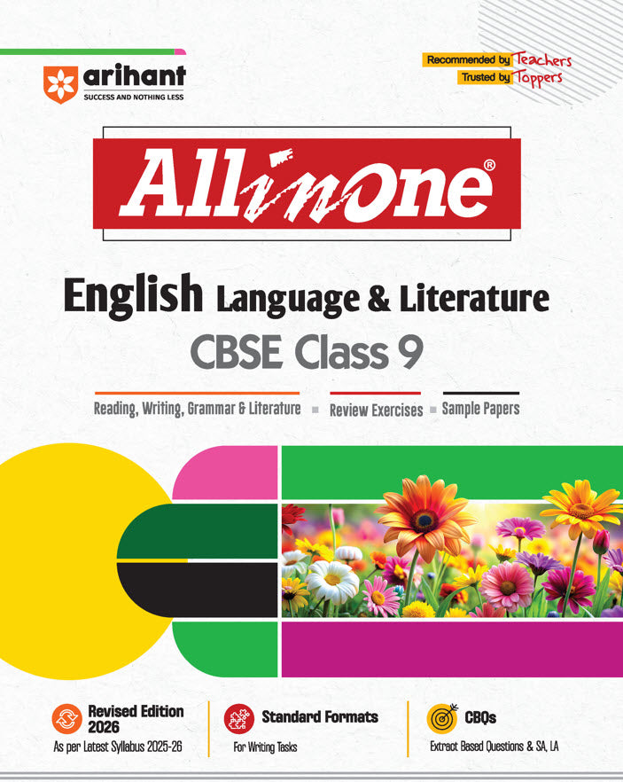 CBSE All in One English Language & Literature Class 9 Exam 2025-26 | Review Exercises, Sample Papers, CBQs | Revised Edition 2026| Arihant