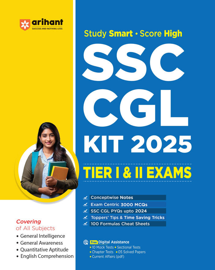 SSC CGL Tier I & II Exam 2025 | Complete Study Guide | Conceptwise Notes & 3000 MCQs | English Medium|Arihant|