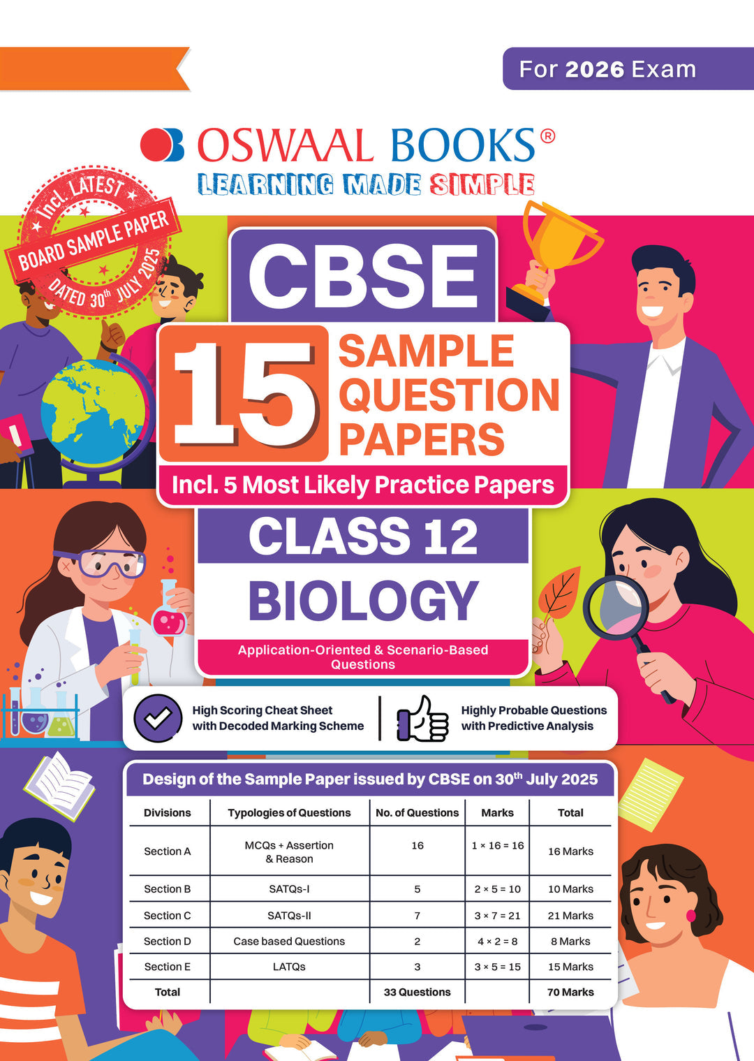 CBSE 15 Sample Question Papers Class 12 Biology for 2026 Board Exam (As per CBSE Sample Question Paper issued on 30 July 2025), recommended by 2025 CBSE Toppers with Chapter wise Highly Probable Questions