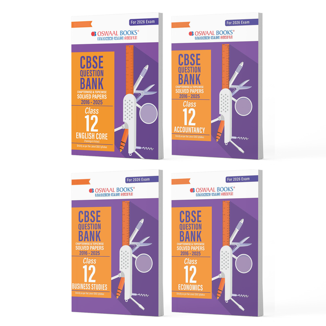 CBSE Question Bank Class 12 Set of 4 Books | English Core | Accountancy|Business Studies|Economic | Chapterwise & Topicwise Solved Papers | For 2026 Board Exams