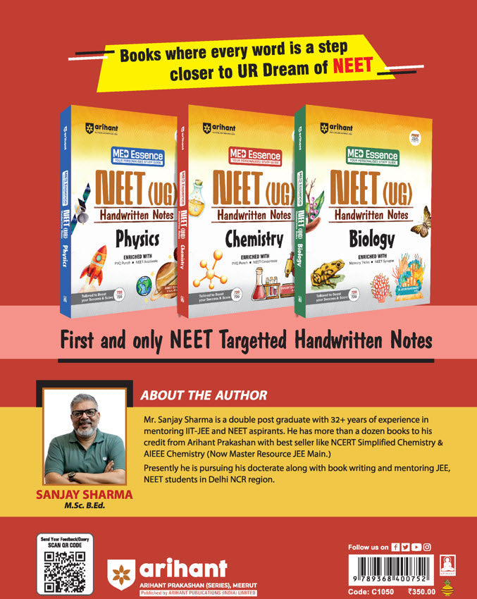 MED Essence NEET (UG) Chemistry Handwritten Notes | Study Guide