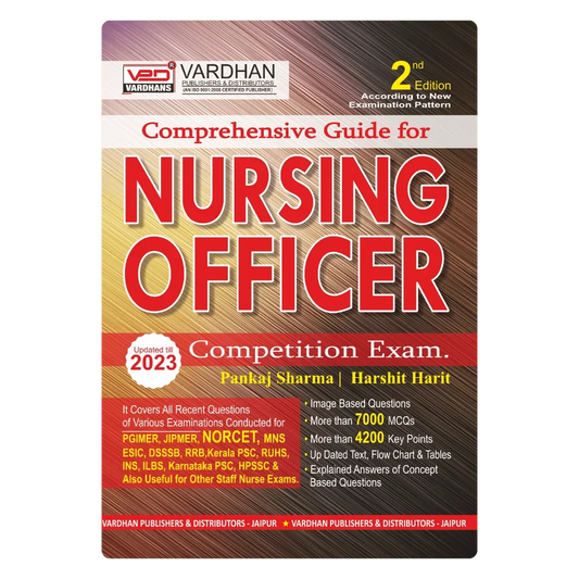 Comprehensive Guide for Nursing Officer Competition Exam. (E) Author: Pankaj Sharma & Harshit Harit ,  Publisher : Vardhan Publishers & Distributors