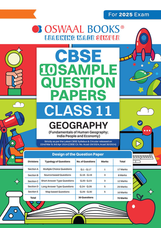 CBSE Sample Question Papers Class 11 Geography Book (For 2025 Exam)Oswaal