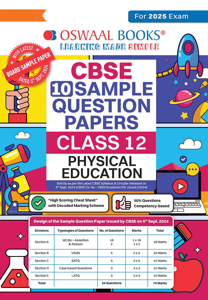 CBSE Sample Question Papers Class 12 Physical Education (For 2025 Exam)Oswaal