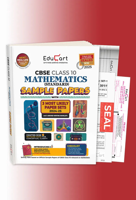 Educart CBSE Mathematics Standard Class 10 Sample Paper 2024-25 (With exclusive CBSE Mock Booklets for 2025 Exam)