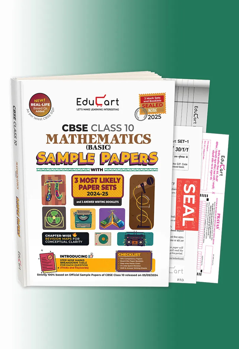 Educart CBSE Mathematics Basic Class 10 Sample Paper 2024-25 (With exclusive CBSE Mock Booklets for 2025 Exam)