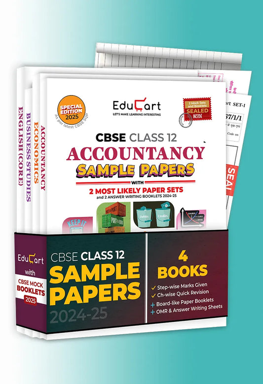 Educart CBSE Class 12 Sample Papers Bundle (2024-25) - Accountancy, Business Studies, Economics & English (With exclusive CBSE Mock Booklets for 2025 Exam)