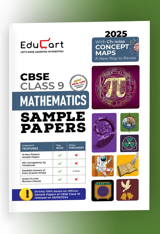 Educart CBSE Mathematics Class 9 Sample Papers for 2024-25 (Introducing Revision Maps) 2025