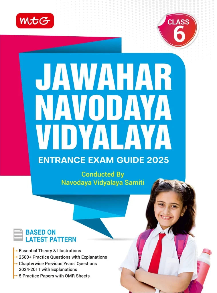 Jawahar Navodaya Vidyalaya Entrance Exam Guide 2025, Publisher: MTG Learning Media Pvt Ltd