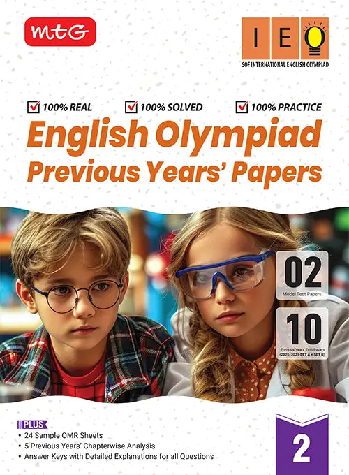 IEO Class-2 Olympiad 10 Previous Years Papers (2025-2021 Set A and B) English with Sample OMR Sheet For 2026-27 Exam, Publisher: MTG Learning Media Pvt Ltd