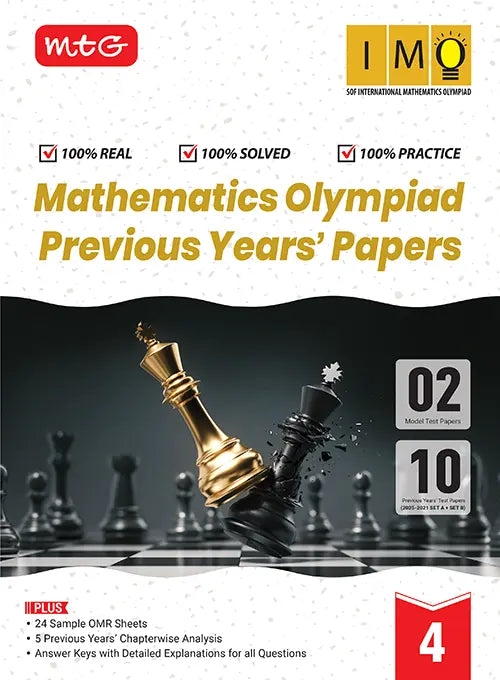IMO Class-4 Olympiad 10 Previous Years Papers (2025-2021 Set A and B) Mathematics with Sample OMR Sheet For 2026-27 Exam, Publisher: MTG Learning Media Pvt Ltd