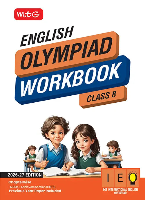 Class 8 International English Olympiad (IEO) Workbook For 2026-27 Exam, Publisher: MTG Learning Media Pvt Ltd