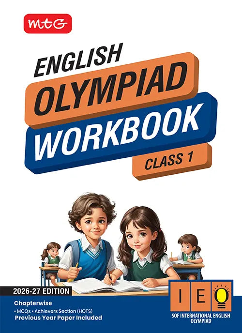 Class 1 International English Olympiad (IEO) Workbook For 2026-27 Exam,Publisher: MTG Learning Media Pvt Ltd