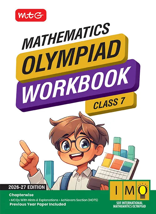 Class 7 International Mathematics Olympiad (IMO) Workbook for 2026-27 Exam, Publisher: MTG Learning Media Pvt Ltd