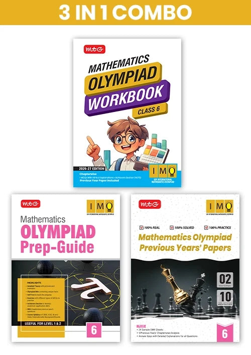 Class 6 International Mathematics Olympiad (IMO) Workbook, Prep-Guide and Previous Years Papers (PYQs) with Mock Test Paper – SOF Olympiad Books For 2026-27 Exam (3 IN 1 COMBO), Publisher: MTG Learning Media Pvt Ltd
